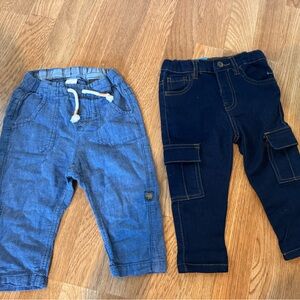 Stylish Kids Denim Pants Set - Blue and Dark Blue